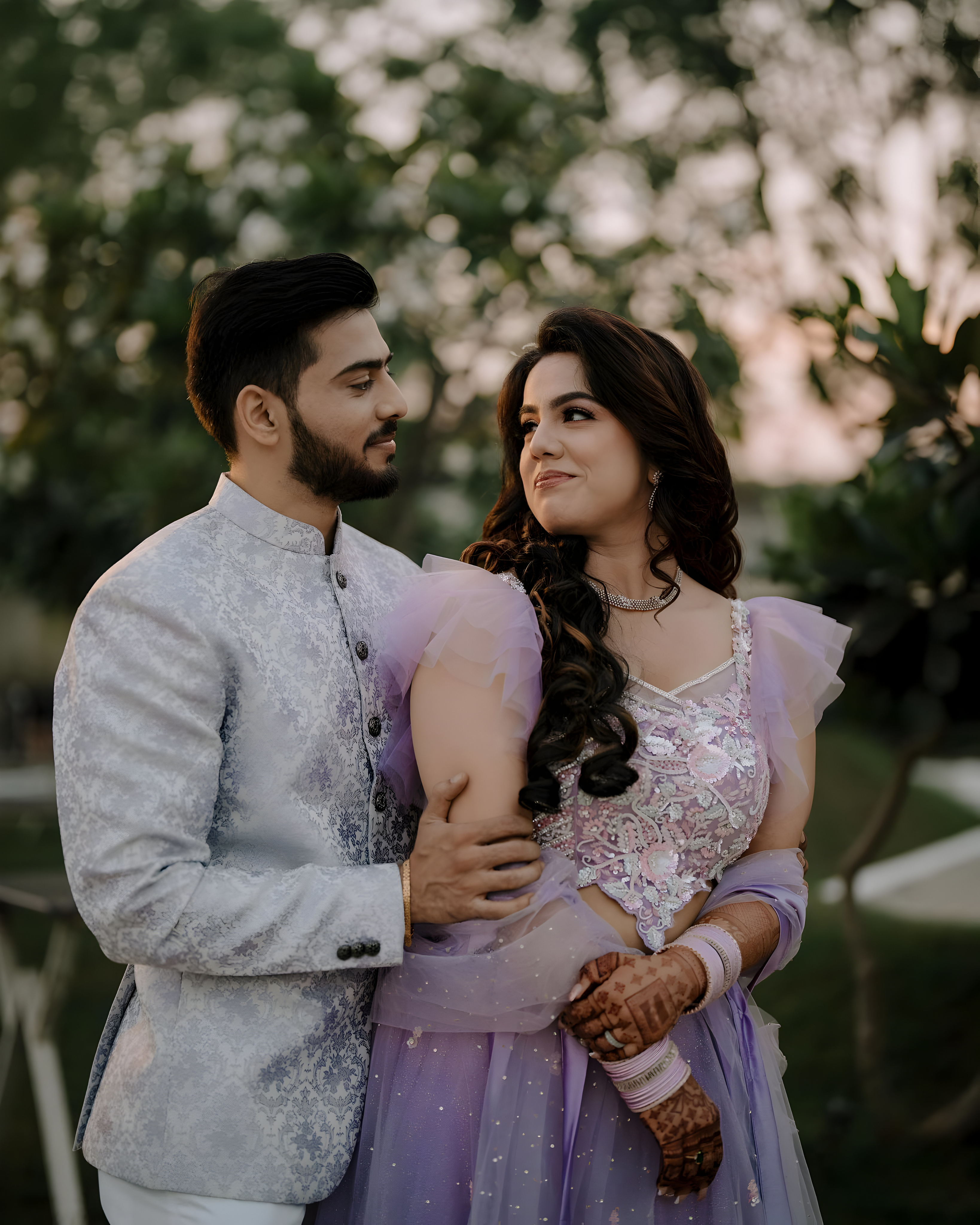 Happy couple at beach wedding