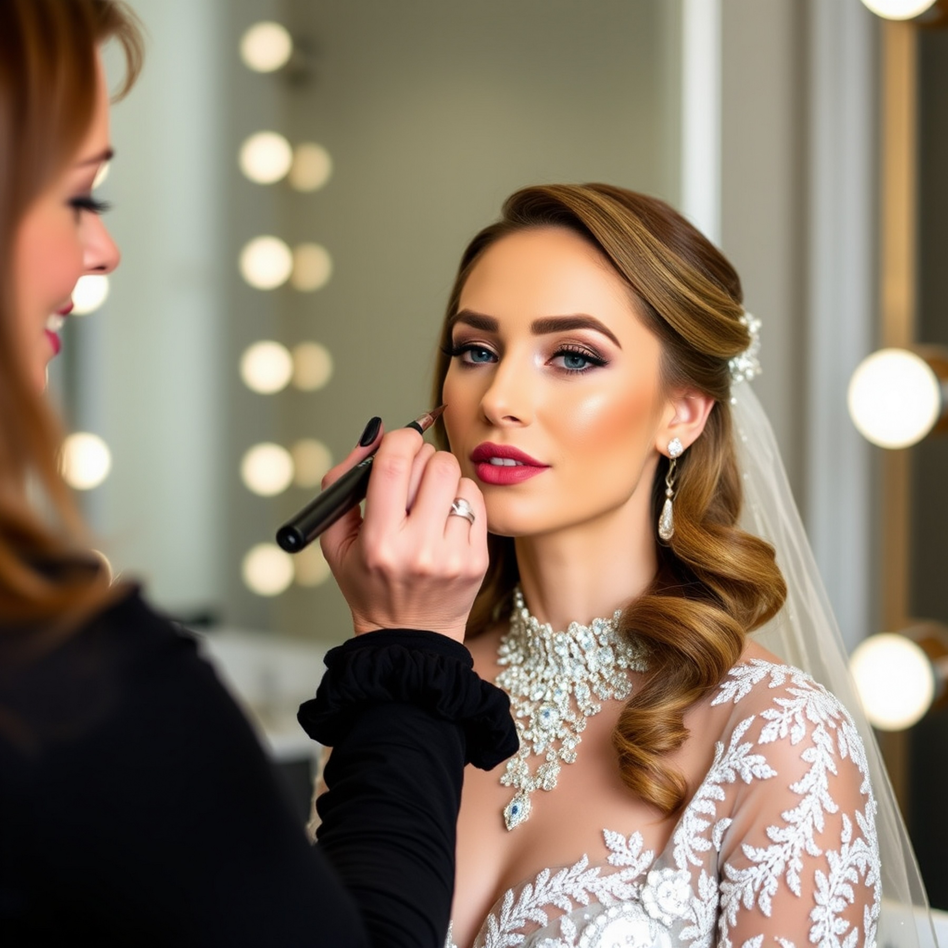 Beautiful couple in wedding attire